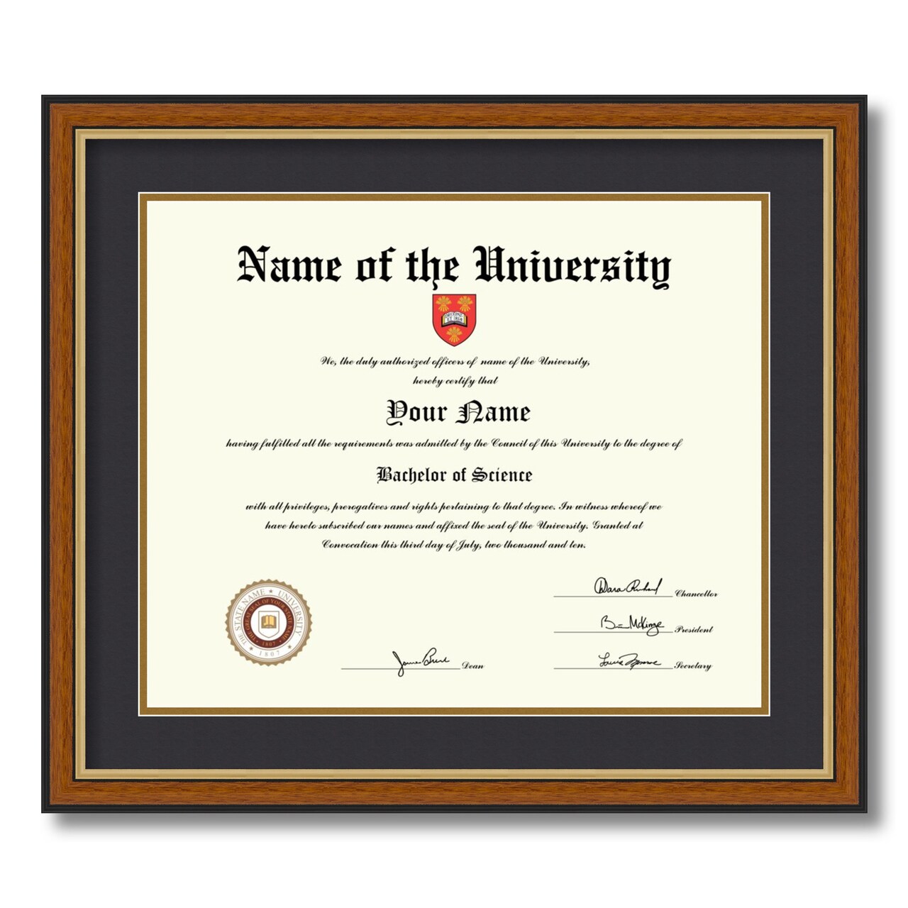 ArtToFrames 14x17 inch Diploma Frame - Framed with Black and Gold Mats, Comes with Regular Acrylic and Sawtooth Hanger for Wall Hanging (D-14x17)
